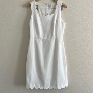 NWT Bright White J. Crew Scalloped Dress - Size 4